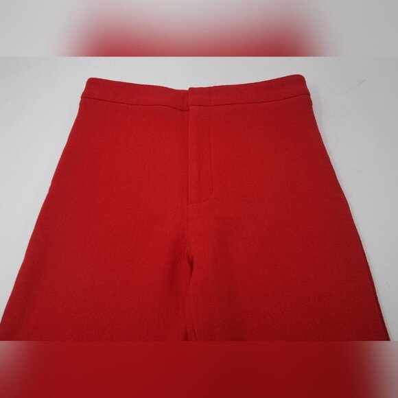 Smythe Canada Women's' Pants Flare Leg Red 100% Wool size 00 27Wx24.5 - Picture 4 of 13